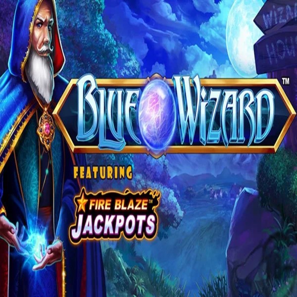 Blue Wizard Fire Blaze Jackpots slot visual from Rarestone Gaming available on igobetscasino.com